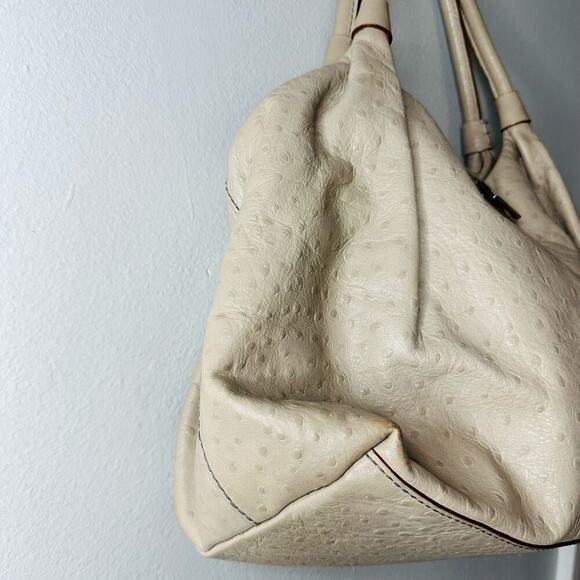 KATE SPADE New York Stone Ostrich Embossed Overlap Closure Shoulder Bag - Picture 10 of 12